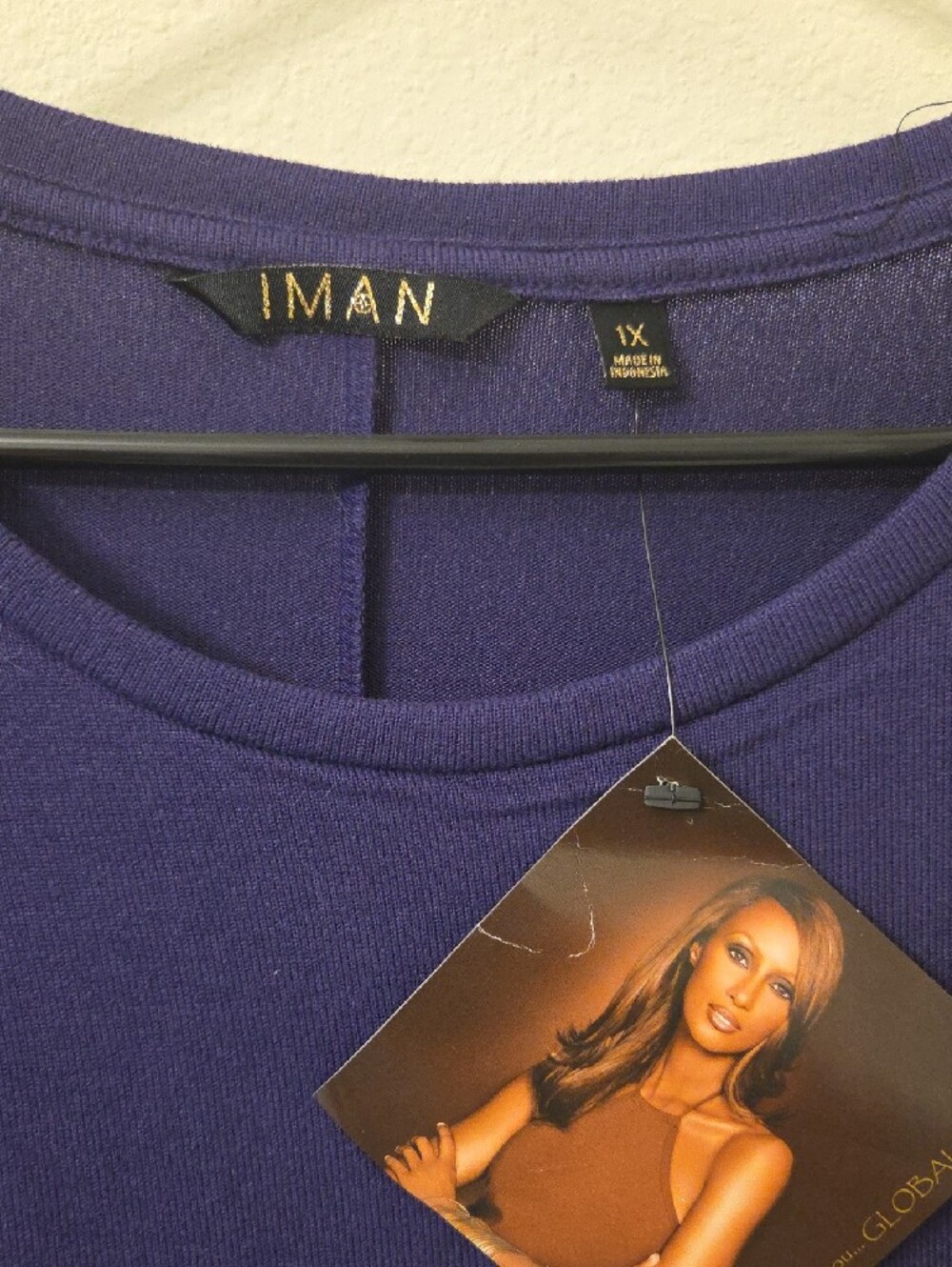 IMAN Purple Long-Sleeve Tulip Front Top - Picture 3 of 4